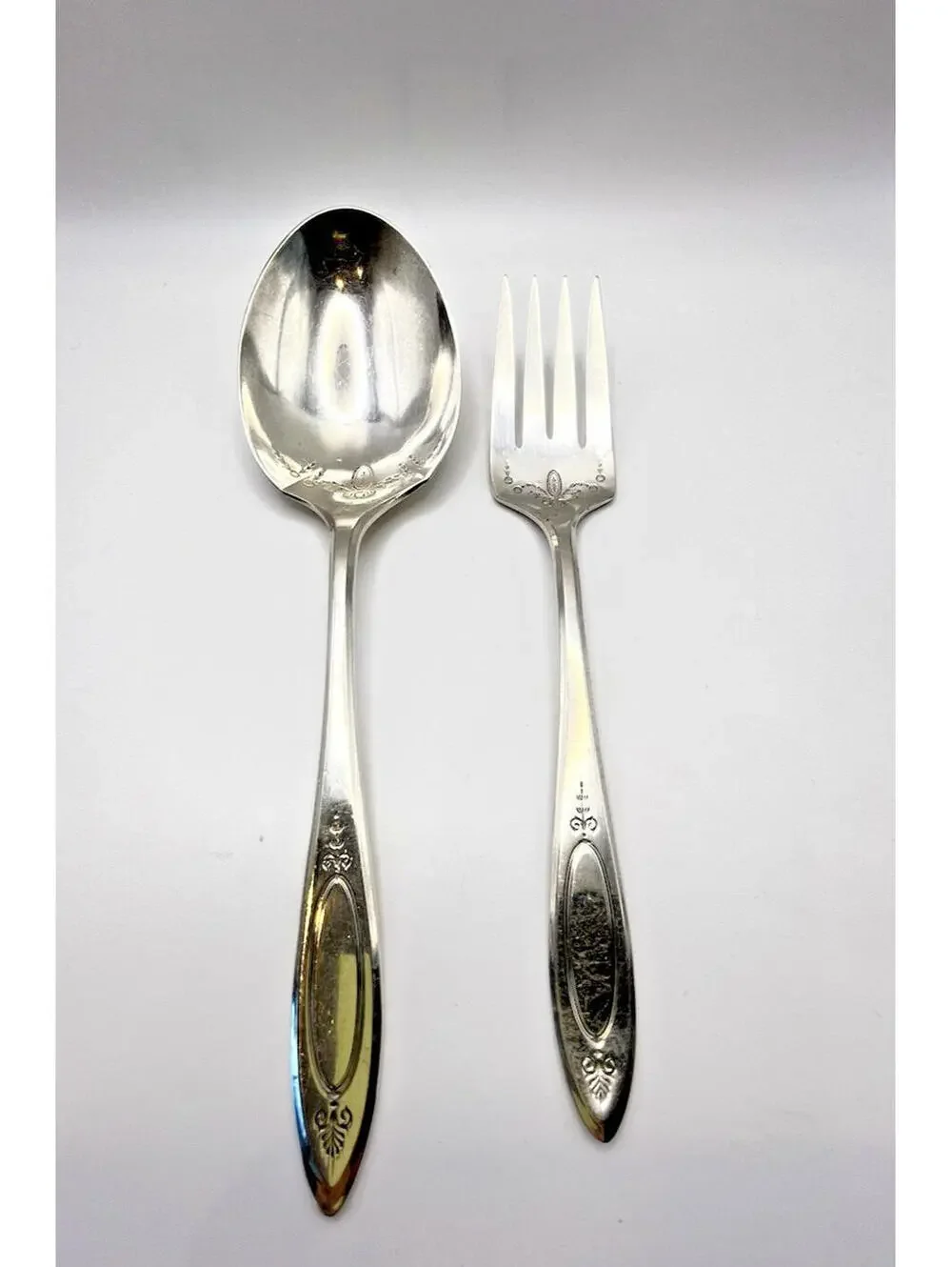Vintage Oneida Silver Adam Silverplated Serving Fork & Spoon Community